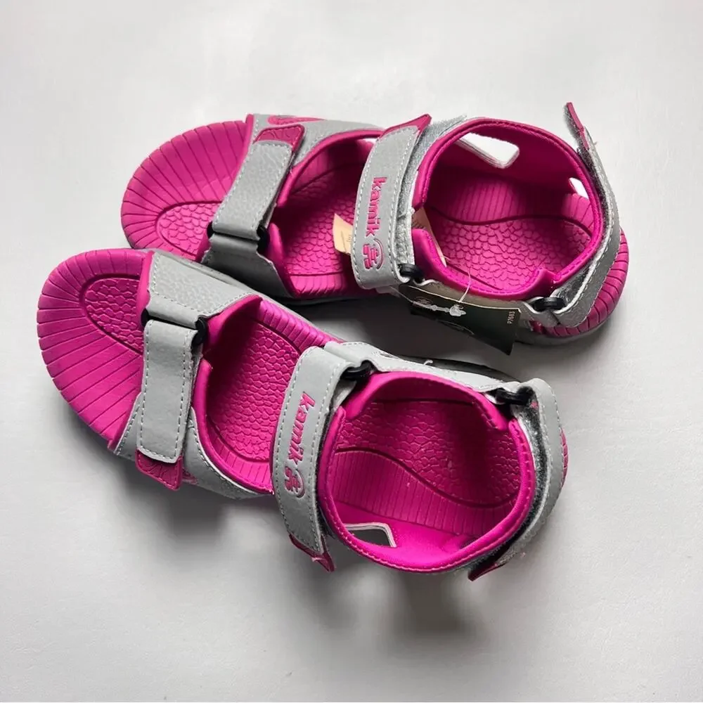 Kamik Girl's  Clean Sport Pink Lobster 2 Double Secure Strap Pink Sandals Sz 5